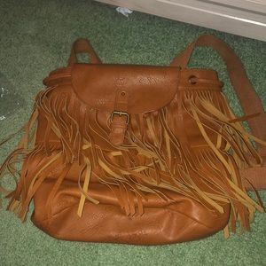 Tan fringe back pack, GREAT for festivals!!!